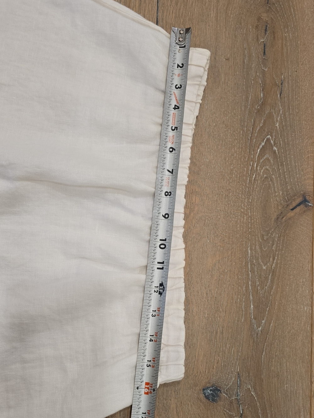 White 100% Linen Maxi Skirt with Ruffle Trim - Picture 5 of 6
